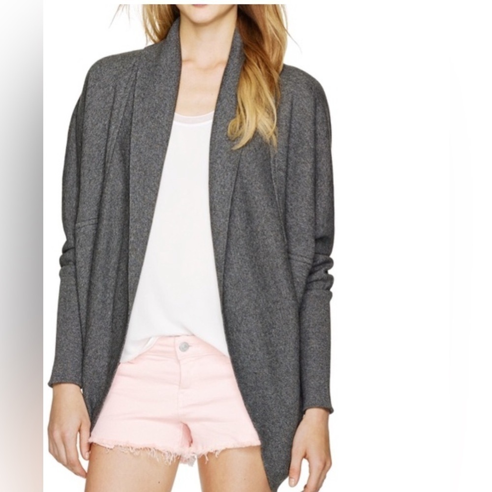 Aritzia Wilfred Diderot Gray Cotton Modal Open Front Cardigan XXS